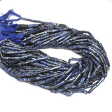 5 x Natural Blue Sodalite Smooth Tube Gemstone Loose Spacer Beads 9mm 13mm 12