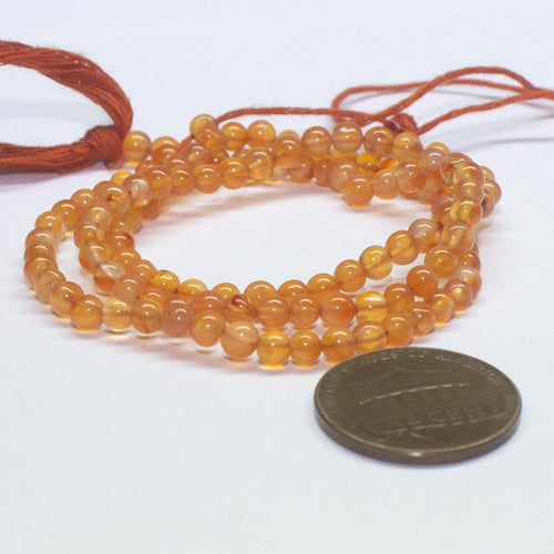 10 x Natural Carnelian Smooth Round Ball Loose Gemstone Beads Strand 14.5