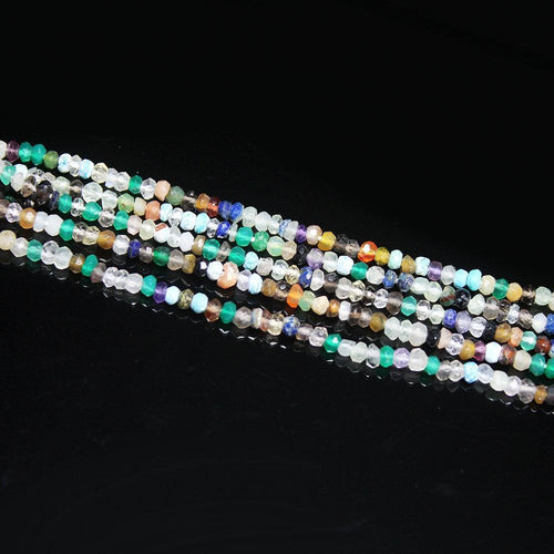 10 x Natural Multi Gemstone Faceted Rondelle Loose Gemstone Beads Strand 13