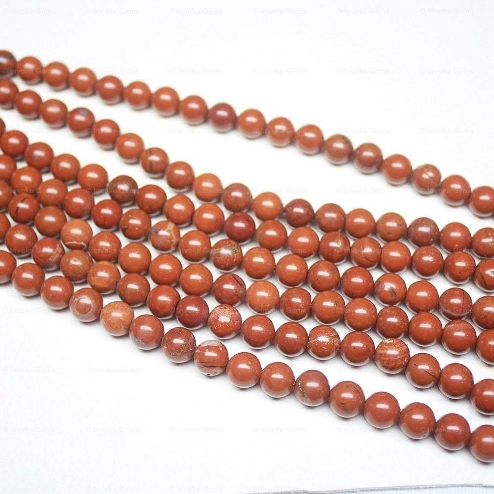 10 x Natural Red Jasper Smooth Round Ball Loose Gemstone Beads Strand 8mm 15" - Jalvi & Co.