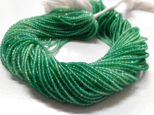 10 x Natural Shaded Green Onyx Faceted Rondelle Loose Gemstone Beads Strand 2mm 13