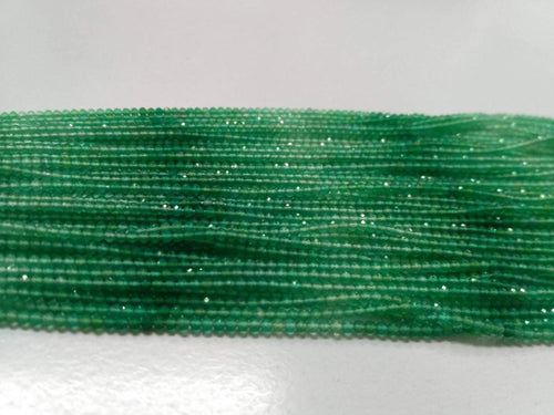 10 x Natural Shaded Green Onyx Faceted Rondelle Loose Gemstone Beads Strand 2mm 13