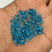 Load image into Gallery viewer, 100 Pc 2mm Natural Apatite Round Cut Neon Blue Untreated Gemstones Wholesale Lot - Jalvi &amp; Co.