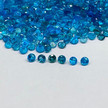 Load image into Gallery viewer, 100 Pc 2mm Natural Apatite Round Cut Neon Blue Untreated Gemstones Wholesale Lot - Jalvi &amp; Co.