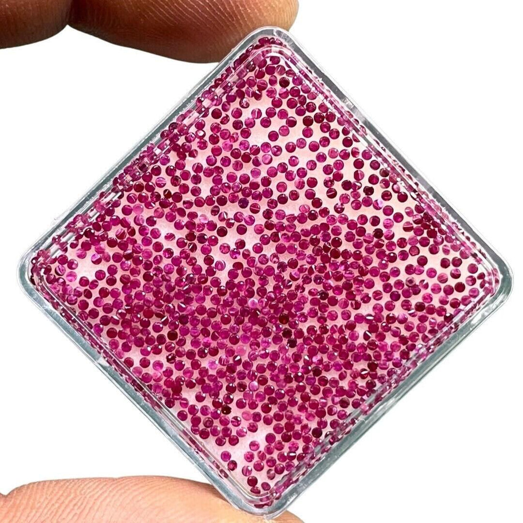 100 Pcs Natural Ruby 1mm Round Diamond Cut Loose Gemstones Wholesale Lot - Jalvi & Co.