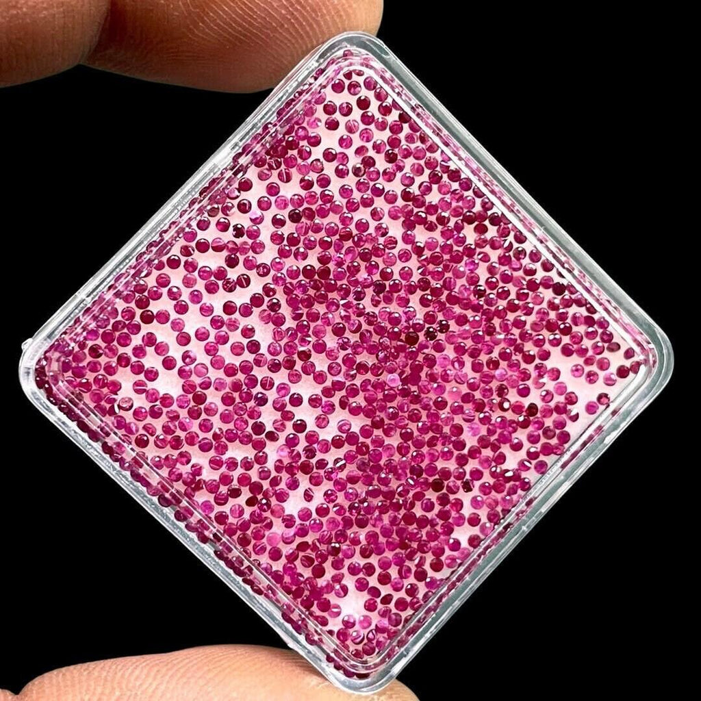 100 Pcs Natural Ruby 1mm Round Diamond Cut Loose Gemstones Wholesale Lot - Jalvi & Co.