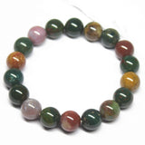 10mm, Natural Bloodstone AA Grade Plain Round Sphere Beaded Bracelet