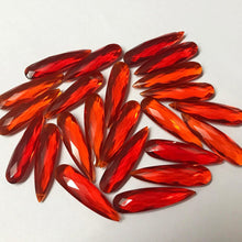 Load image into Gallery viewer, 10pc 30x8mm Fire Mexican Opal Quartz Pear Long Drops Briolette Loose Beads - Jalvi &amp; Co.