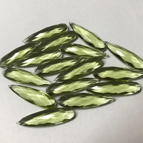 10pc 30x8mm Green Amethyst Quartz Pear Long Drops Briolette Loose Beads - Jalvi & Co.