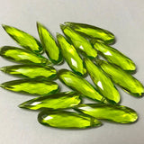 10pc 30x8mm Peridot Green Quartz Pear Long Drops Briolette Loose Beads