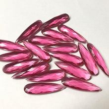 Load image into Gallery viewer, 10pc 30x8mm Pink Rubellite Quartz Pear Long Drops Briolette Loose Beads - Jalvi &amp; Co.