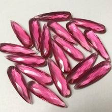 Load image into Gallery viewer, 10pc 30x8mm Pink Rubellite Quartz Pear Long Drops Briolette Loose Beads - Jalvi &amp; Co.