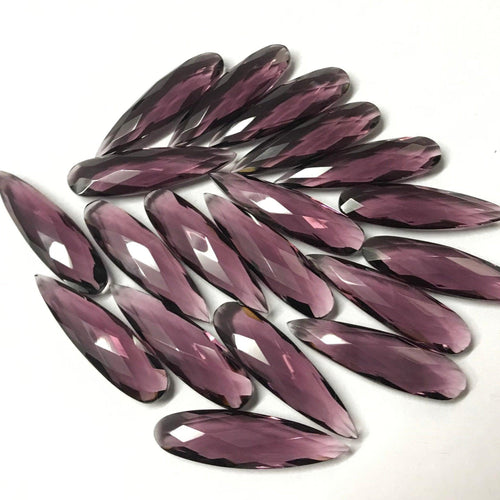 10pc 30x8mm Rhodolite Garnet Quartz Pear Long Drops Briolette Loose Beads - Jalvi & Co.