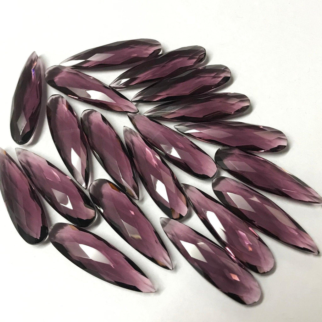 10pc 30x8mm Rhodolite Garnet Quartz Pear Long Drops Briolette Loose Beads - Jalvi & Co.