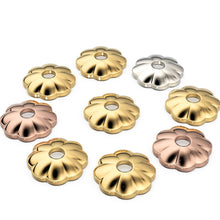 Load image into Gallery viewer, 10pcs 3mm 14k 18k Solid Yellow Gold Designer Floral Bead Cap Finding - Jalvi &amp; Co.