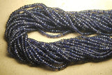 10X13 Inch Strand, Natural Water Sapphire Iolite Micro Faceted Rondells, 2.75-3mm Size,