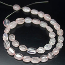 Load image into Gallery viewer, 11 inch, 7mm 10mm, Rose Quartz Smooth Oval Beads, Quartz Beads - Jalvi &amp; Co.