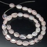 11 inch, 7mm 10mm, Rose Quartz Smooth Oval Beads, Quartz Beads