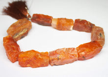 Load image into Gallery viewer, 11 inches, 28-35mm, Natural Orange Carnelian Hammered Rectangle Shape Beads, Carnelian Beads - Jalvi &amp; Co.