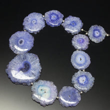 Load image into Gallery viewer, 11 pcs, 20-38mm, Blue Solar Quartz Round Plain Slice Centre Drilled Loose Gemstone Beads, Quartz Beads - Jalvi &amp; Co.