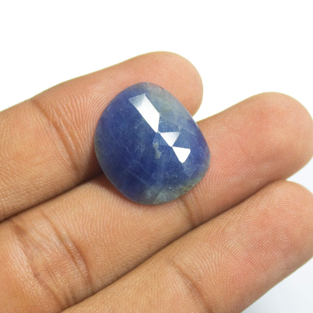 12.5 carats, 20x18mm, Natural Blue Sapphire Rose Cut Pear Loose Gemstone, Natural Blue Gemstone, Blue Sapphire - Jalvi & Co.