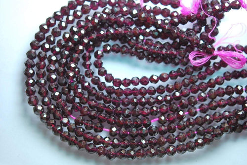 12.5 Inches Strand, Natural Red Garnet Rose Cut Faceted Rondelles 5-5.5mm - Jalvi & Co.