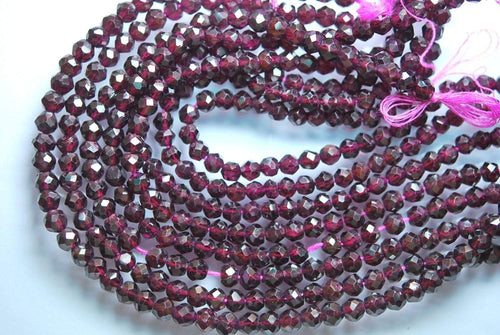 12.5 Inches Strand, Natural Red Garnet Rose Cut Faceted Rondelles 5-5.5mm - Jalvi & Co.