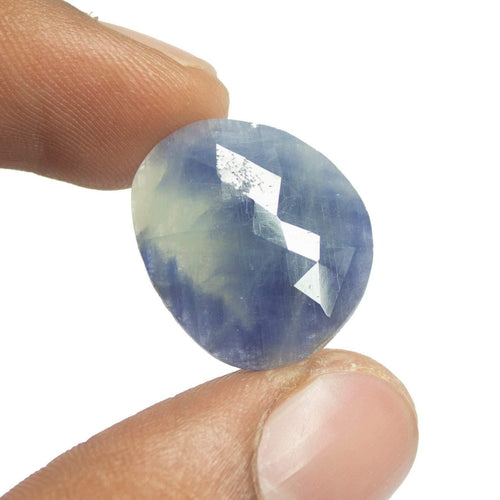 12 carats, 20x18mm, Natural Blue Sapphire Rose Cut Oval Loose Gemstone, Natural Blue Gemstone, Blue Sapphire, Sapphire Gemstone - Jalvi & Co.