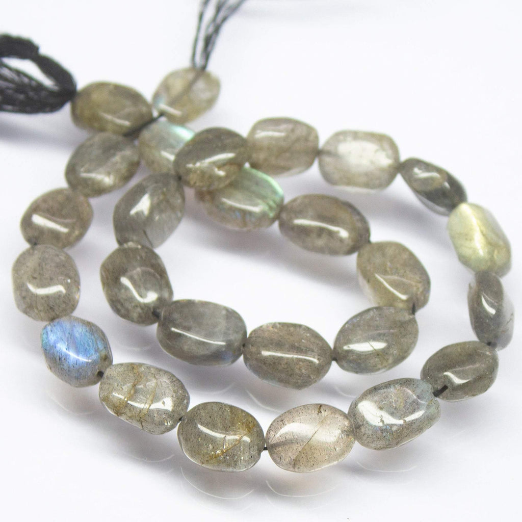 12 inch, 11mm 12mm, Natural Labradorite Smooth Oval Briolette Shape Beads, Labradorite Bead - Jalvi & Co.