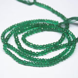 12 inch, 3-4mm, Green Quartz Faceted Rondelle Beads, Quartz Beads