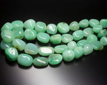 Load image into Gallery viewer, 12 inches, 15-21mm, Natural Apple Green Chrysoprase Smooth Polished Tumble Beads, Natural Green Beads, Plain Beads - Jalvi &amp; Co.