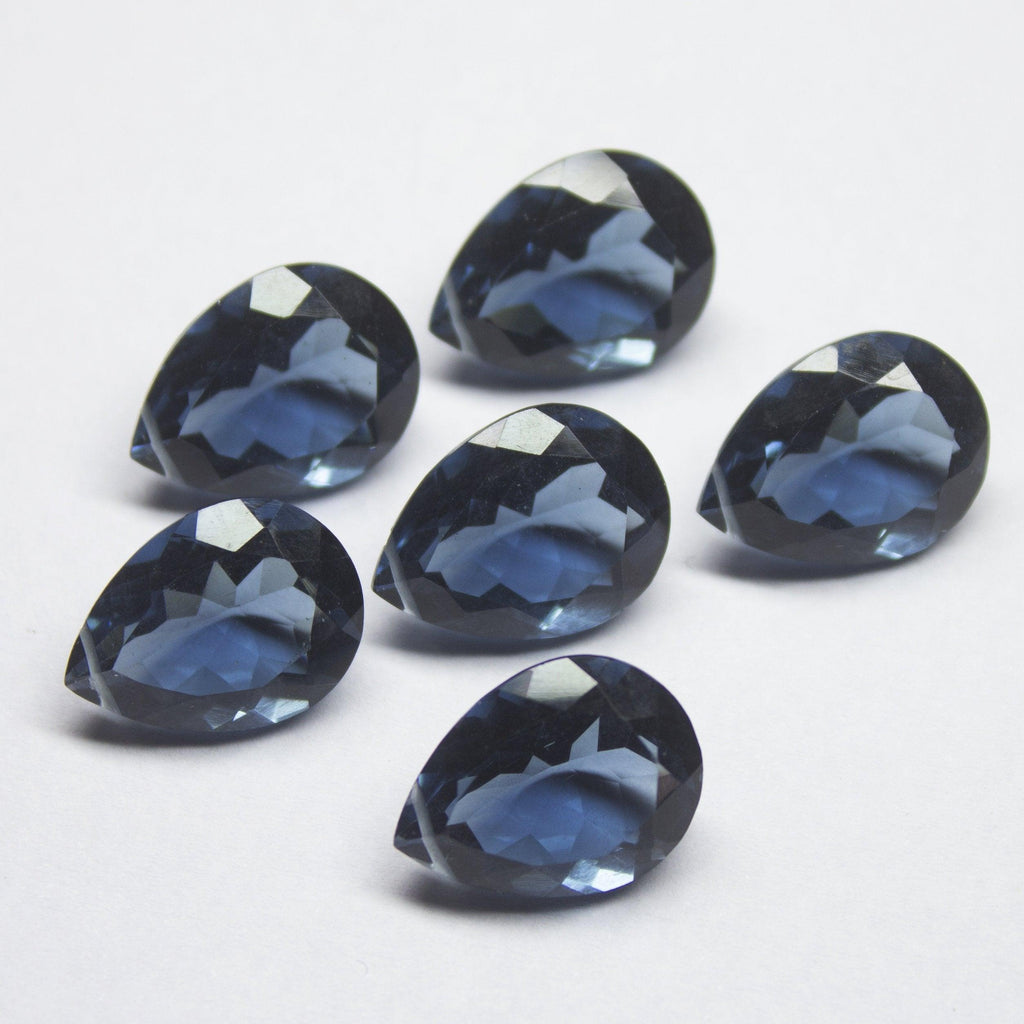 12 Pcs, 16mm, London Blue Quartz Faceted Pear Drops Matching Pair Briolettes - Jalvi & Co.