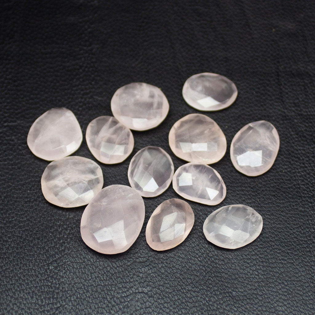 12 pieces Rose Quartz Cut Oval Shape Loose Gemstone Matching Pair 14-18mm - Jalvi & Co.