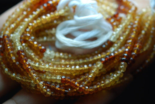 1/2 Strand 6.5 Inches Strand Multi Hessonite Garnet Aaa Faceted Rondelles,Machine Cut Size 4mm - Jalvi & Co.
