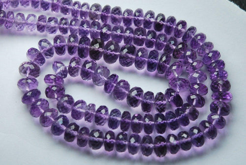 1/2 Strand, Super Finest, Natural Pink Amethyst Micro Faceted Rondelles 8-7mm - Jalvi & Co.