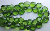 1/2 Strand.Super Finist,Parrot Green Quartz Faceted Heart Shape Briolette, 11-12mm Approx.