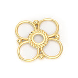 12mm 18k Solid Yellow Gold Handmade Quatrefoil Connector Charm SpacerFinding