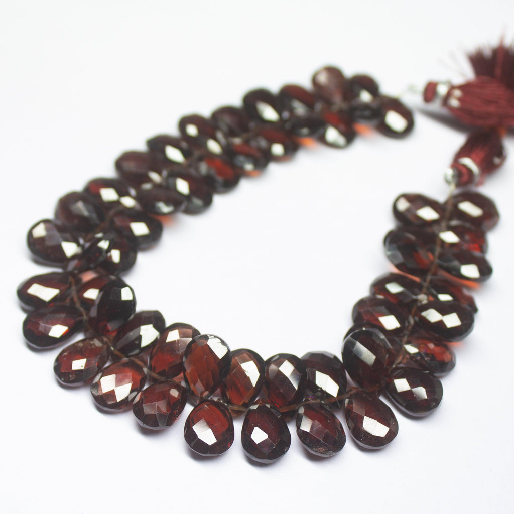 12mm Matched Pair, Faceted Pear Shape Briolettes Red Garnet, Garnet, Garnet Briolette - Jalvi & Co.