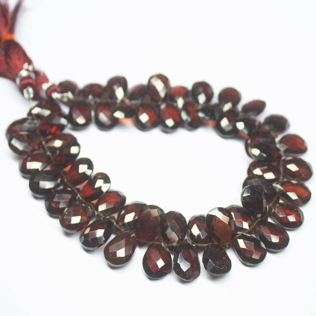 12mm Matched Pair, Faceted Pear Shape Briolettes Red Garnet, Garnet, Garnet Briolette - Jalvi & Co.