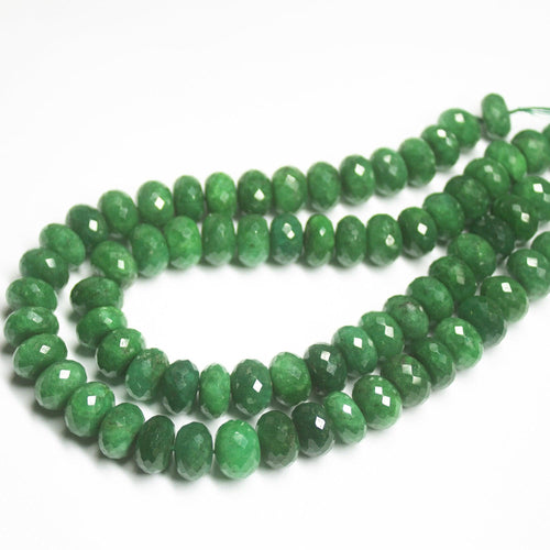 12mm, Natural Earth Mined Green Emerald Faceted Rondelle Loose Gemstone Beads - Jalvi & Co.