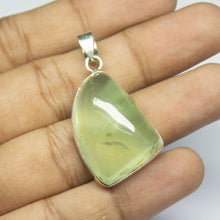 Load image into Gallery viewer, 13.30gm Natural Prehnite Fancy Shape 925 Sterling Silver Bezel Pendant, Prehnite Pendant - Jalvi &amp; Co.