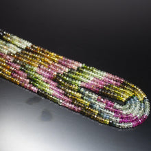 Load image into Gallery viewer, 13.5 inch, 3.5-4mm, Multi Tourmaline Faceted Rondelle Beads Necklace, Tourmaline Beads - Jalvi &amp; Co.