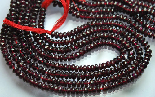 13.5 Inch Strand Natural Red Garnet Faceted Rondelles 4-4.5mm - Jalvi & Co.