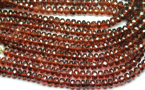 13.5 Inch Strand, Super Finest-Quality- Aaa Quality Best Gems Mozambique Garnet Faceted Rondelles, 4.5mm - Jalvi & Co.