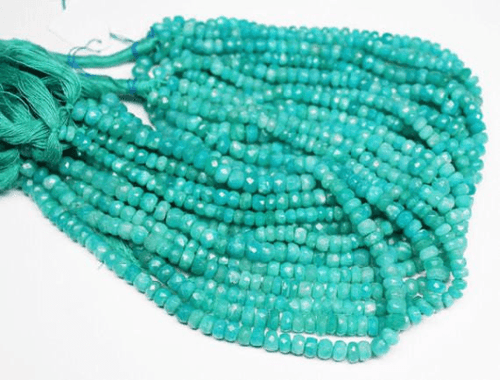 13.5 Inch Strand,Amazonite Faceted Faceted Rondelles , 3.5mm - Jalvi & Co.