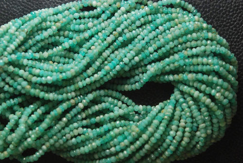 13.5 Inch Strand,Amazonite Faceted Faceted Rondelles , 3.5mm - Jalvi & Co.