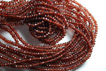 Load image into Gallery viewer, 13.5 Inches Strand, Very Rare, Finest Natural Pyrope Red Garnet Faceted Rondelles 3.5mm - Jalvi &amp; Co.