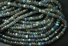 Load image into Gallery viewer, 13.5 Inches Super Finest Natural Blue Flashy Labradorite Faceted Rondelles 3-4mm Aprx - Jalvi &amp; Co.