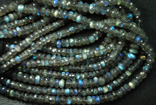 Load image into Gallery viewer, 13.5 Inches Super Finest Natural Blue Flashy Labradorite Faceted Rondelles 3-4mm Aprx - Jalvi &amp; Co.