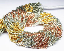Load image into Gallery viewer, 13&quot; Full Strand, 3.5mm, Multi Color Pyrite Faceted Rondelle Shape Gemstone Beads, Pyrite Beads - Jalvi &amp; Co.